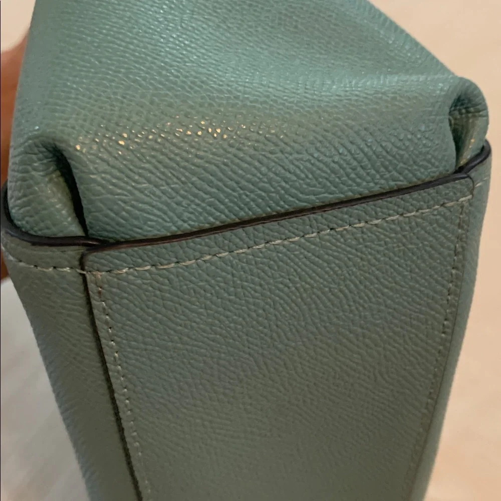 Coach Aqua Leather Shoulder Bag with long crossbody strap